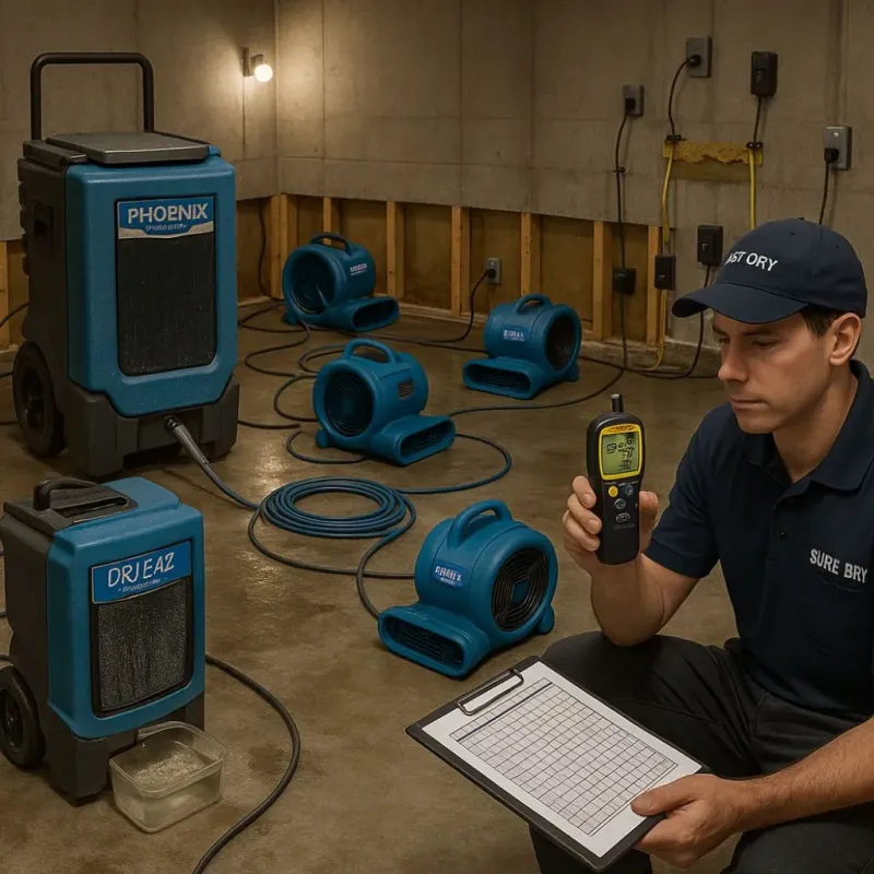 Structural Drying and Dehumidification process in Rock Hill, SC